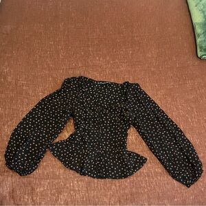 Abercrombie & Fitch Black Floral Blouse